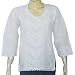 White Cotton Top Long Sleeve Hand Embroidered Dress Size M