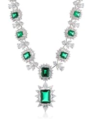 CZ by Kenneth Jay Lane "Trend" 60 Cttw Multi-Cubic Zirconia La Liz Statement Necklace, 17"