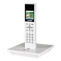 Grundig Illion A1 schnurloses DECT-Telefon mit Anrufbeantworter, Farbdisplay, SMS-Funktion und polyphonen Klingeltönen weiss