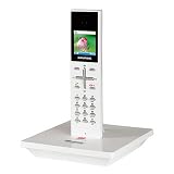 Grundig Illion A1 schnurloses DECT-Telefon mit Anrufbeantworter, Farbdisplay, SMS-Funktion und polyphonen Klingelt�nen weiss - 