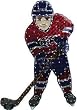 9" NHL Montreal Canadiens Lighted Hockey Player Car Window Decoration