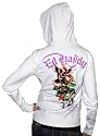 ED HARDY by Christian Audigier Womens Tattoo Hooded Sweatshirt Hoodie Jacket Shirt White