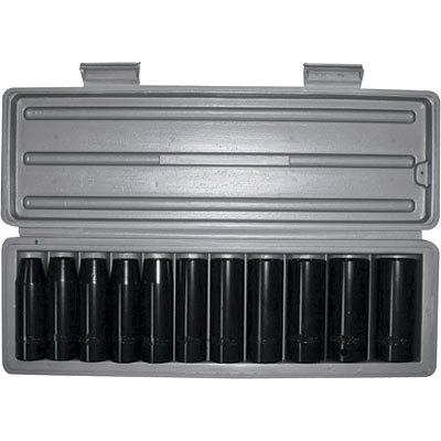 Northern Industrial Tools Impact Socket Set - 11 Piece, 1/2in. Drive, Deep Well Metric