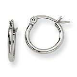 Stainless Steel 12mm Diameter Hoop Earrings