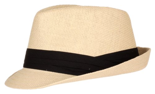 DRY77 Plain Paper Straw Fedora Hats