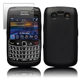 BLACKBERRY BOLD 9700 BLACK SKIN CASE AND SCREEN PROTECTOR BY CELLAPOD MOBILE PHONE CASES