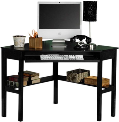 Black Wood Corner Desk