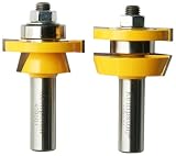 Kempston 409501 Matched Rail & Stile Set - Shaker Bevel 1/2-Inch Shank, 1-5/8-Inch Cutting Diameter,  1-Inch Cutting Length