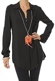 Damen Blusen lang Gr.36/S 38/M 40/L 42/XL Longtop Damenbluse schwarz, senfgelb, braun Neu Bluse Reviews