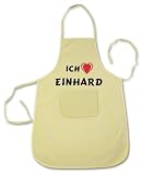 100% Baumwolle Küchenschürze mit Ich Liebe Einhard