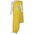Sari Clothing Cotton Chikan Embroidery Yellow (chsari125)