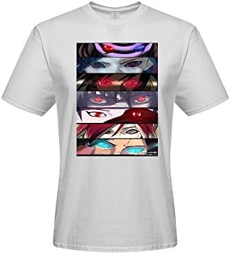 Japanese Anime Naruto Men's T-shrits, DIY Japanese Anime Naruto 100% Cotton Crew Neck T-Shirt (X-Large)