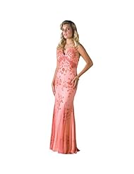Polyester/Silk Beaded Slit Evening Dress/Prom Dress 