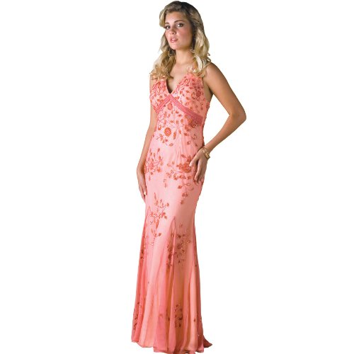 Formal Evening Gown. Silk Beaded Tank Dress for Prom - Party - Wedding by Sean Collection (50114)