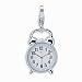 Sterling Silver 3-D Alarm Clock With Lobster Clasp Charm