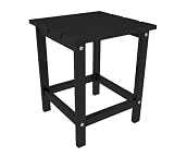 Polywood Outdoor Furniture Long Island 15-Inch Side Table, Black-Recycled Plastic Materials