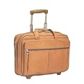 US Luggage Full Grain Leather Rolling PC Portfolio - D529-1 Tan
