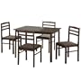 Walker Edison 5-Piece Basic Wood Dining Set, Espresso