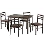 Walker Edison 5-Piece Basic Solid Wood Dining Set, Espresso