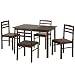 Walker Edison 5-Piece Basic Wood Dining Set, Espresso