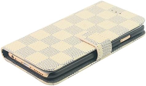 iPhone 6 PLUS Case, + HD LCD Screen Protector, gtsy® kit pack set BUNDLE - 1 Luxury Leather Fashion Designer Wallet Flip Cover Skin Case Stand and 1 Liquid Crystal Display Screen Protector for iPhone 6 PLUS 5.5 inch (White/Grey)[LIFETIME CASE WARRANTY]