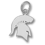 Michigan State University Solid Spartan 1/2 Pendant (Silver)