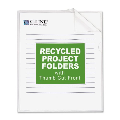 C-Line Recycled Project Folders 8 5 x 11 Inches Clear - Reduced Glare 25 per Box 62127B0006HWAT6