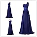 yan qiong Women's Chiffon One Shoulder Bridesmaids Evening Dresses