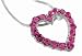 Pink Crystal Rhinestone Open Heart Necklace Pendant