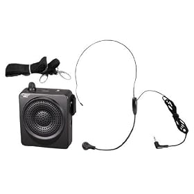 PYLE-PRO PWMA50B 50 Watts Portable Waist-Band Portable PA System with Headset Microphone, Rechargeable Batteries (Color Black)