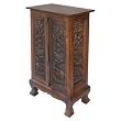 Handmade Asian Furniture - 32" Royal Elephant Storage Cabinet / End Table - Rich Dark Finish