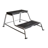 Steel Double Caravan Step - 40cm High - Non-Slip Tread.