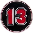 Mens "Number 13" Circular Metal Lucky Collection Belt Buckle