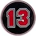 Mens "Number 13" Circular Metal Lucky Collection Belt Buckle