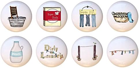 Set of 8 Ceramic Knobs - Dirty Laundry