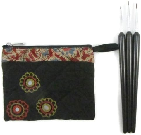 Gift Set Professional Nail Art Brushes & Handmade Coin Purse From India