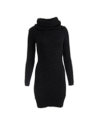 Sweater Wool Long Sleeves Cowl Neck  Dress