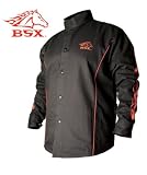 BLACK STALLION BSX® FR Welding Jacket - Black w/Red Flames - XXL