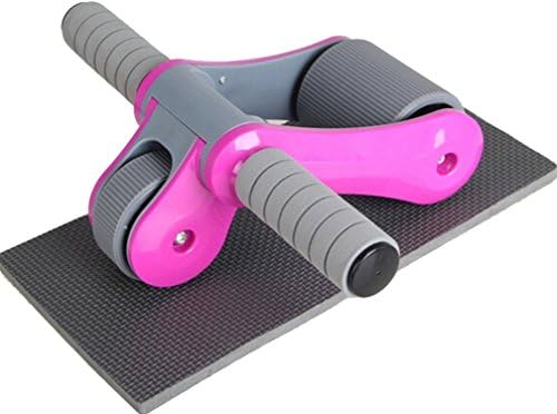 COWWIN Versatile Folding Abdominal Wheel Workout Equipment, 2-wheeled Mute Home Gym Exercise Fitness Ab Roller Wheel Load up to 400lb - Pink