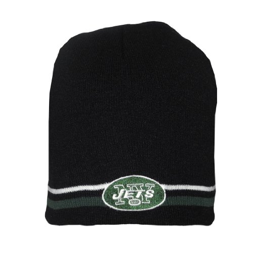 Adult NFL New York Jets Warm Ski & Skate Beanie / Winter Hat - One Size Fits All - Black