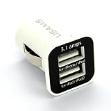 Gekiten iPad iPad2 Dual USB Car Micro Charger 3.1A �y�A�b�v�� �A�C�p�b�h �p �J�[ �}�C�N�� �V�K���b�g �p���[�h���C�u USB �`���[�W���[�z�z���C�g �� �u���b�N �� GE-IP024-WHBK