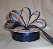 Organza Satin Edge Ribbon - 7/8" - 25 Yards (75 FT) - Navy Blue