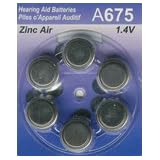 60 x A675 Lithium Coin Cell Hearing Aid Batteries (10 cards of 6)