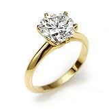 Bling Jewelry NY Fifth Ave Designer Sterling Silver Gold Vermeil Solitaire 3.5 ct. CZ Bridal Engagement Ring