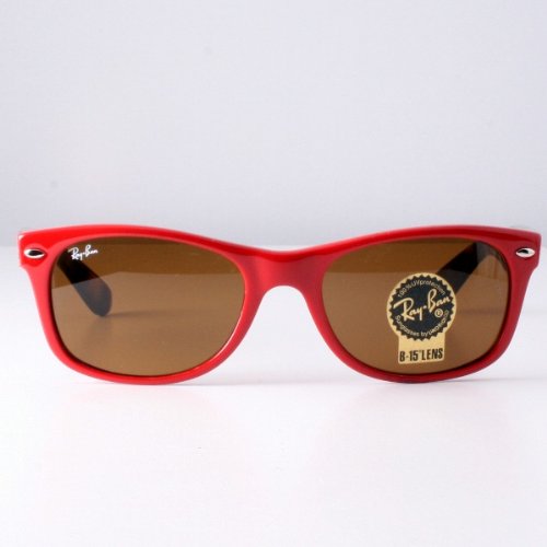 Cover image : Ray Ban Rb2132 New Wayfarer Ferrariレッド / ブラウン セルフレーム サングラス, 52mm