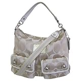 Coach Poppy Op Art Sateen Pocket Shoulder Hobo Bag Purse 14570 Khaki