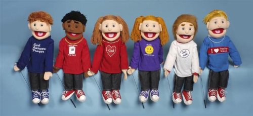 Childrens Toyshop  Toys : Yellow hair Girl - I Love Sunday School Christian Kid Full Body Puppet (S4593)