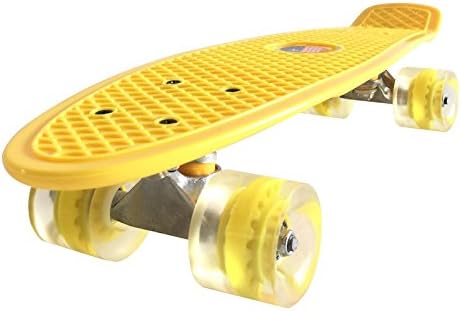 Retro Skateboard Cruiser EE Skateboard Complete Deck 22/27 Mini Plastic (Yellow/Clear, 27")