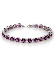 Genuine 12.0 ctw Amethyst Bracelet 10K White Gold