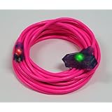 Image : 100 Feet Pink 12/3 Triple Pro Glo Extension Cord with Lighted Connectors